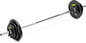 ZIVA RPU Studio Barbell Adjustable Body Pump Weight Set - 6 High Grade Rubber Urethane Coated Weight Discs (2 x 2.5lb, 2 x 5lb, 2 x 10lb) | Knurled Chrome Bar (1.18"D x 4.4lb) | 2 x Spring Collars | Bar Fits 1.25" Cardio Plates Only | Avail in1-pc or 2-pc Bar