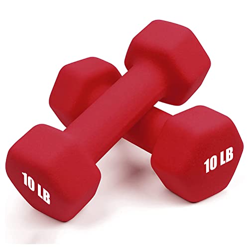 Portzon 10 Colors Options Compatible with Set of 2 Neoprene Dumbbell,1-15 LB, Anti-Slip, Anti-roll, Hex Shape