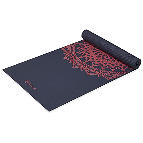 Gaiam Yoga Mat - Premium 6mm Print Extra Thick Non Slip Exercise & Fitness Mat for All Types of Yoga, Pilates & Floor Workouts (68"L x 24"W x 6mm Thick)