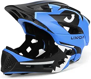 Lixada Kids Bike Helmet Adjustable Detachable Full Face Helmet for Cycling Helmet for Children Bicycle, Skateboard, Scooter, Protective Gear (20.5-22 Inches)