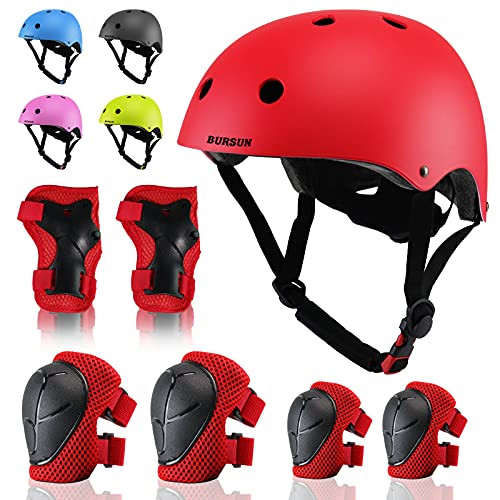 Kids Bike Helmet Set, Adjustable Toddler Helmet for Ages 2-8 Kids with Knee, Elbow & Wrist Pads | Multi-Sport Helmet for Skateboard Cycling Scooter Rollerblading