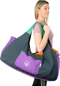 JoYnWell Large Yoga Mat Bag Carrier for Yoga Mats, Yoga Bolster, Yoga Block, Workout Stuff, Thick, 12 Oz Canvas Exercise Yoga Tote with Multi-Functional 4 Zipper Pocket