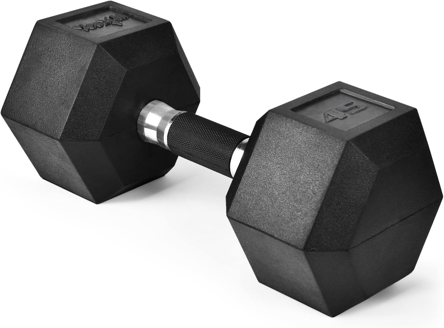 Yes4All Rubber Grip Encased Hex Dumbbell  Hand Weights With Anti-Slip 5-50 LBS Single