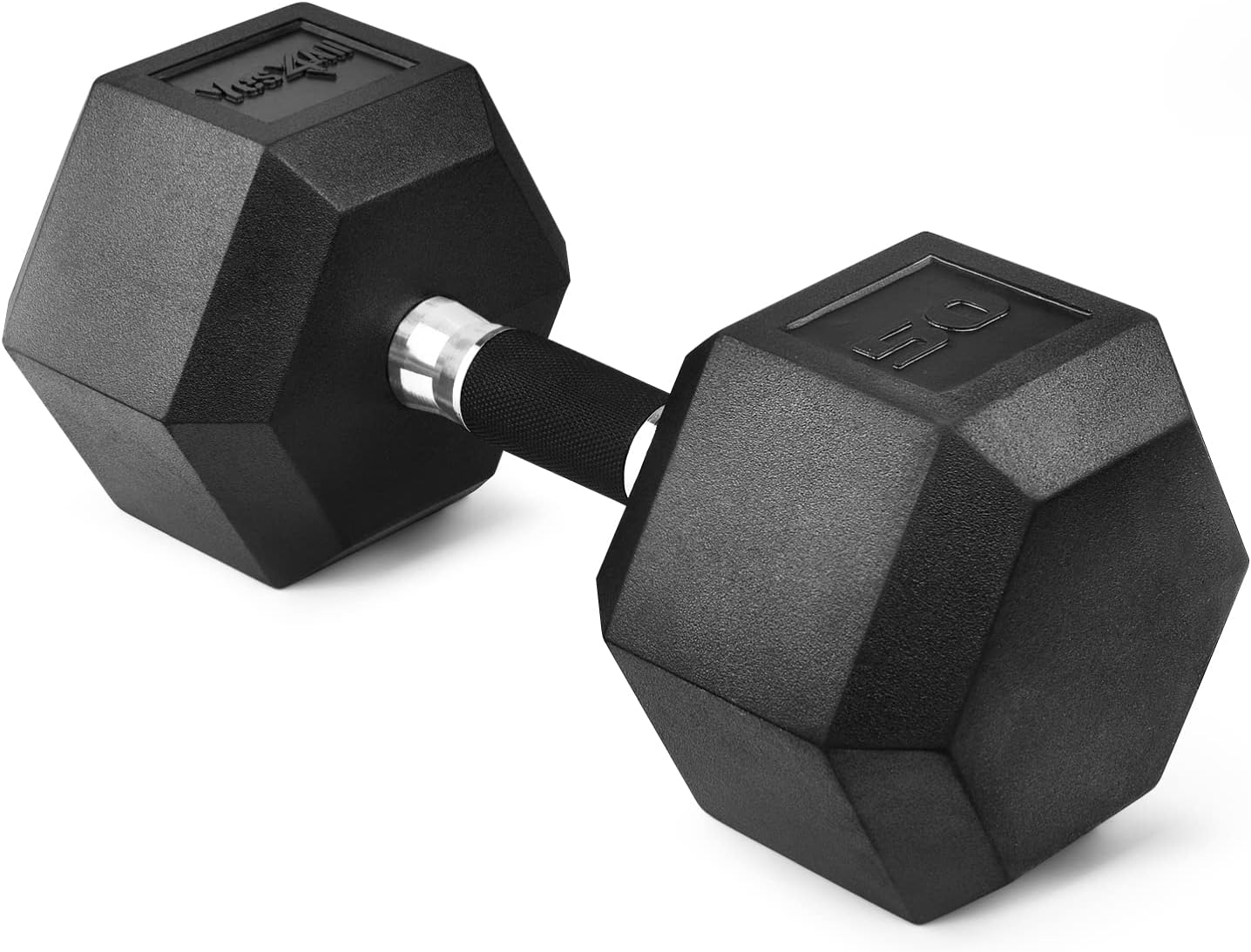 Yes4All Rubber Grip Encased Hex Dumbbell  Hand Weights With Anti-Slip 5-50 LBS Single