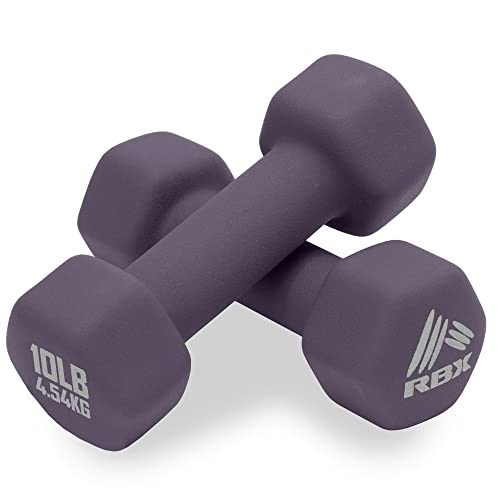 RBX Weights Dumbbells Set - Neoprene Arm Weights With Non-Slip Grip, Strength Training Equipment for Home or Gym, Anti-Roll