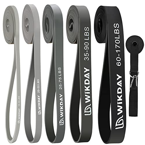 Resistance Bands, Pull Up Bands, Workout Bands for Exercise, Thick Heavy Resistance Band Set with Door Anchor, Elastic Bands for Body Stretching, Crossfit Training at Home/Gym Men & Women Women