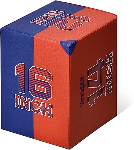 Yes4All 3-in-1 Soft-Padded Plyo Box With Wooden Core, Non-Slip Multi-Use Cushioned Plyometric Jump Box with Vinyl Cover for Jumping, Conditioning, Strength Training