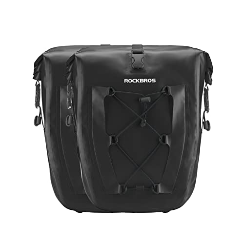 ROCKBROS Bike Panniers Waterproof Rear Rack Bag Max 30L Large Capacity for Cycling Traveling Commuting