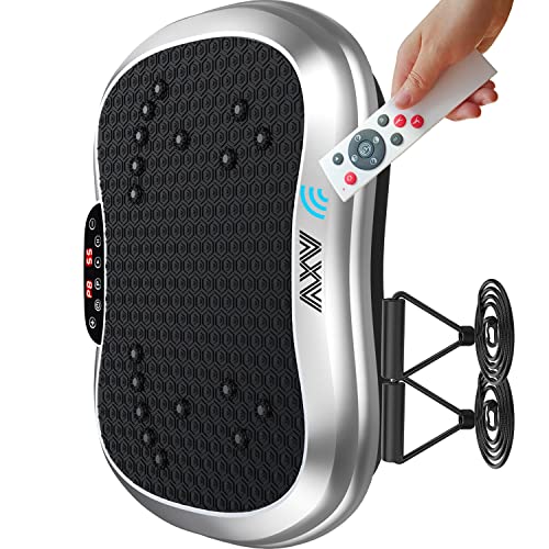 AXV Vibration Plate Exercise Machine Whole Body Workout Portable Mini Vibrate Fitness Platform Lymphatic Drainage Machine for Weight Loss Shaping Toning Wellness Home Gyms Workout (Mini)