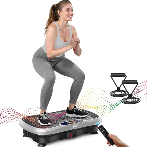 AXV Vibration Plate Fitness Platform Exercise Machine Vibrating Shaking Full Body Shaker Workout Vibrate Stand Shake Board Sport Gym for Weight Loss Fat Burner for Women Men