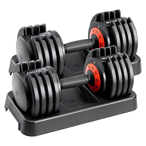HYPATA 25/55 lbs Pair Adjustable Dumbbell Set