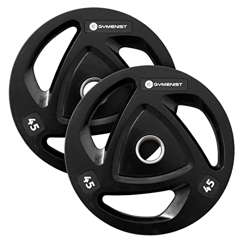 Gymenist Weight Plates For men and woman for home and gym use (alternate ASIN, rubber-coated Olympic)