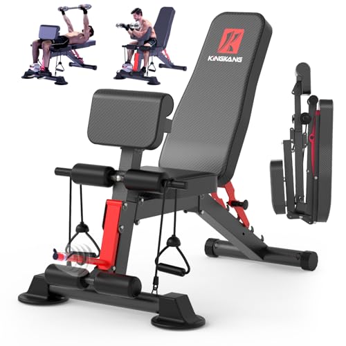 Adjustable Weight Bench,Utility Workout Bench Foldable Incline Decline Benches for Home Gym Full Body Workout,Load 600LBS