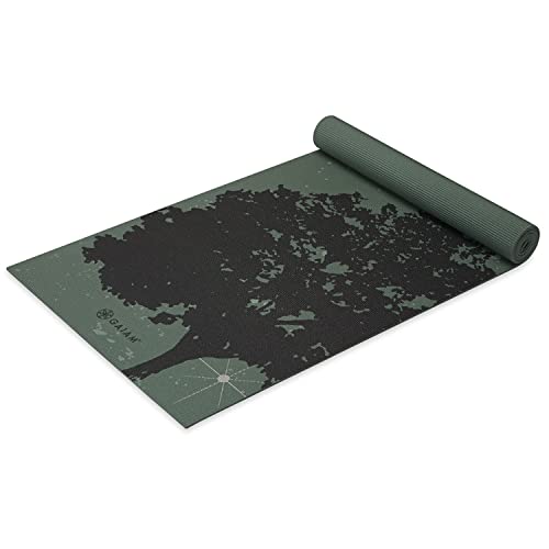 Gaiam Yoga Mat - Premium 6mm Print Extra Thick Non Slip Exercise & Fitness Mat for All Types of Yoga, Pilates & Floor Workouts (68"L x 24"W x 6mm Thick)