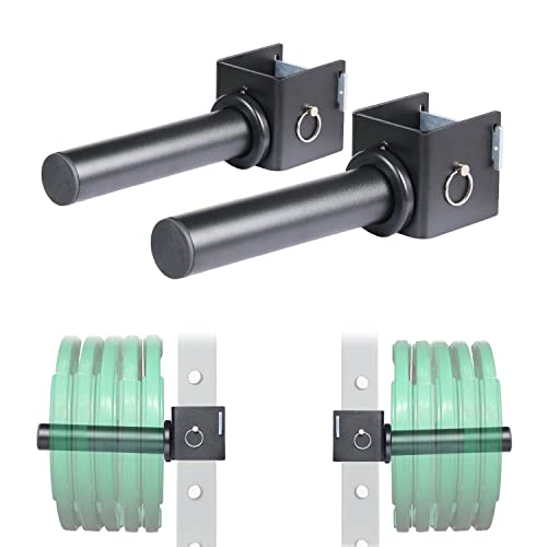 SYL Fitness Olympic Weight Plates Holder Power Rack Attachment Weights Storage Rack, Fit 2x2 & 3x3 inch Square Tube