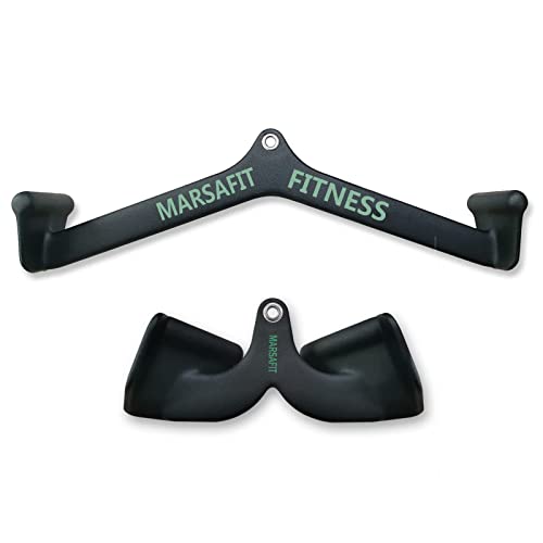 Home Gym Fitness Rowing T-bar V-bar Pulley Cable Machine Attachment, Bicep Curl Tricep Lat pulldown Bar Back Strength Training Handle Grips Lat Pull Down Bar for Seat Row Workout