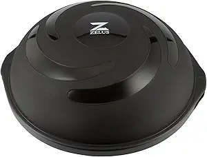 ZELUS 25in. Balance Ball | 1500lb Inflatable Half Exercise Ball Wobble Board Balance Trainer w Nonslip Base | Half Yoga Ball Strength Training Equipment w 2 Bands, Pump, Extra Ball Included
