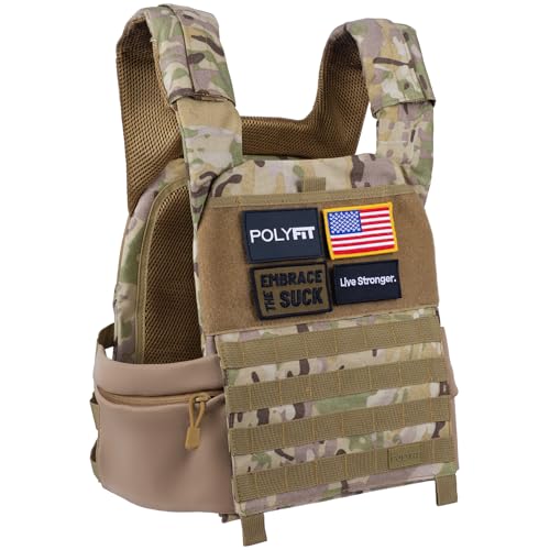 POLYFIT (Fortify) Weighted Vest for Strength and Endurance Training, Rucking, Fitness Workouts, Running, WODs
