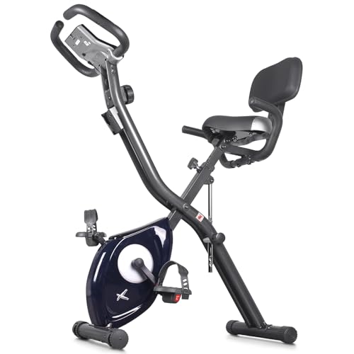 leikefitness LEIKE X Bike Ultra-Quiet Folding Exercise Bike, Magnetic Upright Bicycle with Heart Rate,LCD Monitor and easy to assemble