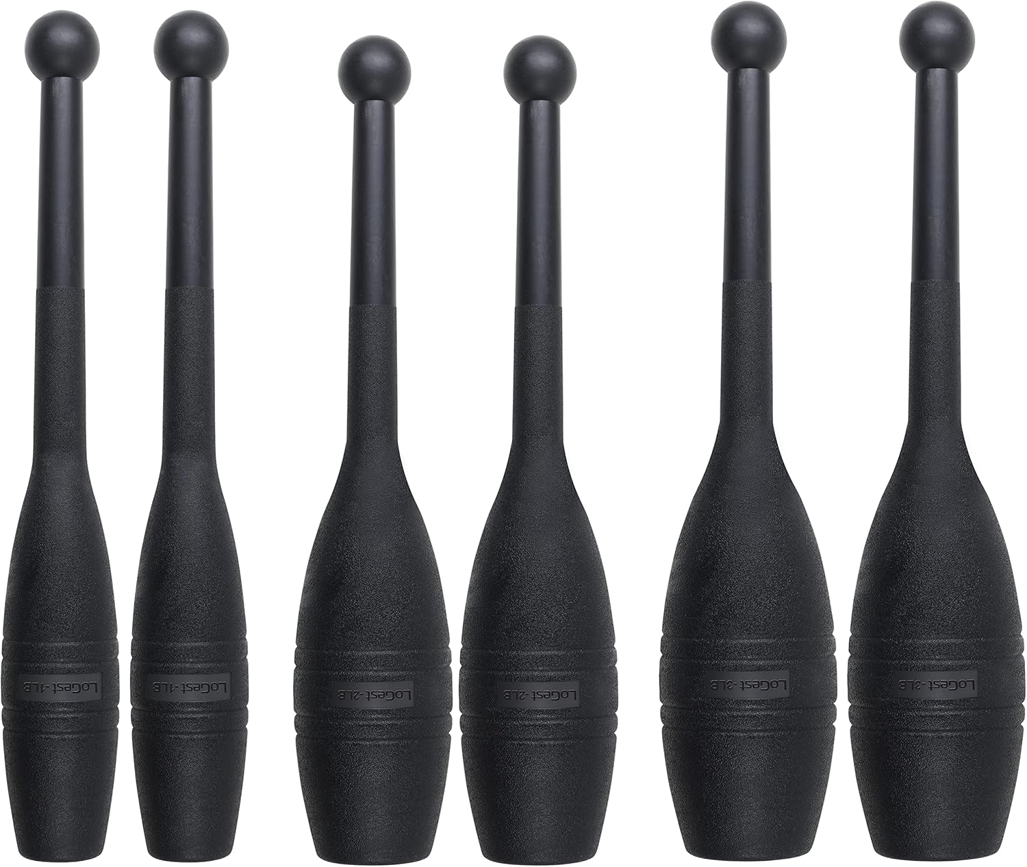 Logest Mace Exercise Club - Heavy Duty Plastic Indian Clubs Available in 1 LB and 2 LB Set 3LB Set 4LB Set of 2 Perfect for Strength Training Rehabilitation Improves Grip Full Body Workout Mace Clubs