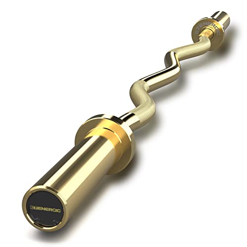 47" Olympic EZ Curl Bar 500-lbs Capacity Steel Barbell Suitable for 2" Weight Plates, 2-Inch Curl Bar for Weight Lifting,Hip Thrusts,Squat,Biceps-Home Gym Weight Bar