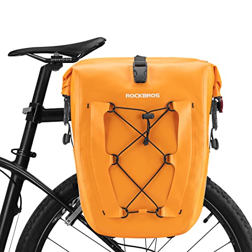 ROCKBROS Bike Panniers Waterproof Rear Rack Bag Max 30L Large Capacity for Cycling Traveling Commuting