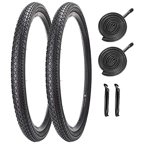 26 Inch Bike Tires 26 X 2.125(57-559) Replacement Tires or Schrader Valve Inner Tubes AV 32mm for Beach Cruiser Bike