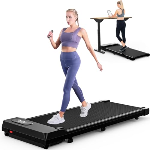 Walking Pad Under Desk Treadmill, Portable Treadmills Motorized Running Machine for Home, 6.25MPH, No Assembly Required, Remote Control, 240 Lb Capacity