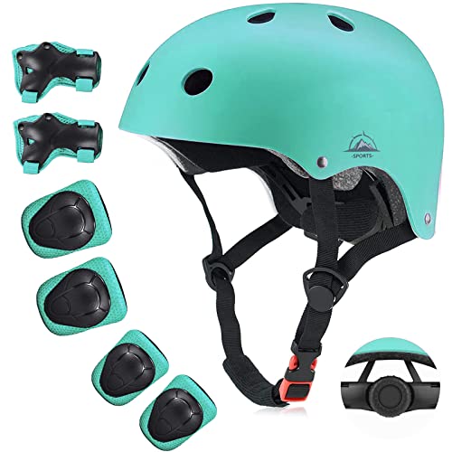 Kids Bike Helmet Set, CPSC Certified with Knee Pads Elbow Pads Wrist Guards,Adjustable Helmet for Ages 3-5-8-15 Toddler Kids&Youth,Bicycle Skateboarding...