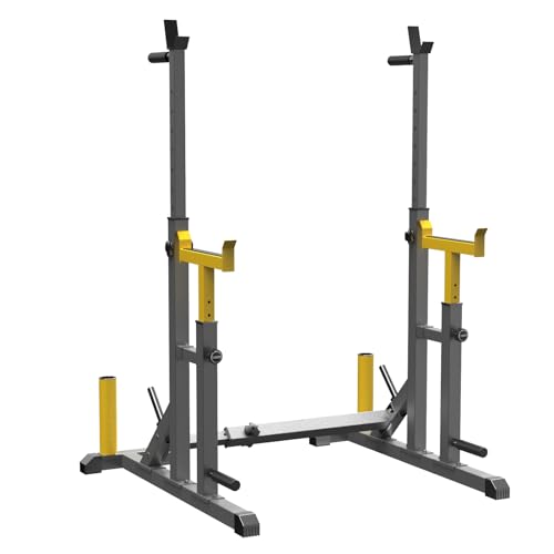 K KiNGKANG Adjustable Squat Rack,Multi-Function Barbell Rack