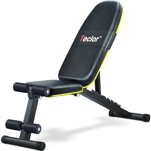 Adjustable Weight Bench, Foldable Workout Benches for Home Gym, 10 Backrest Position Exercise Bench for Strength Training, Upgraded Thickened Steel Support Max Capacity 700LBs