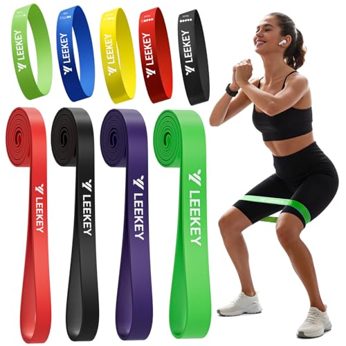LEEKEY Resistance Bands Set for Pull-Up Assistance & Full-Body Training, Multi-Level Exercise Bands with Bag for Home Workouts, Physical Therapy, Strength Training (Men/Women)