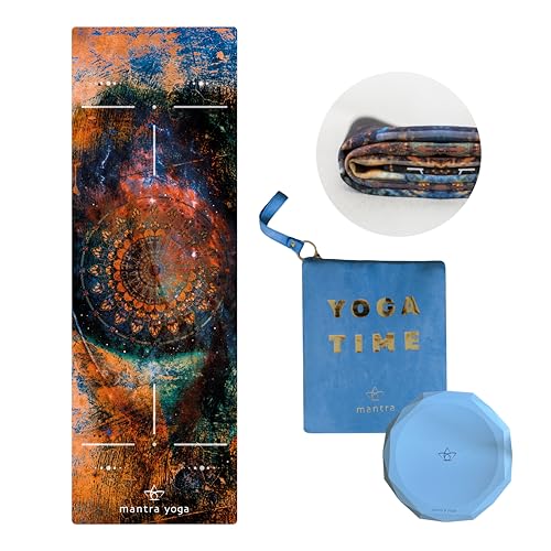 Mantra Yoga Travel PRO 1.5mm - Foldable Fitness & Exercise Mat with Bag | Lightweight, Compact & Eco-Friendly | Non-Slip & Washable | For All Types of Yoga | 72" L x 24" W | 2.6 lbs