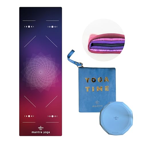 Mantra Yoga Travel PRO 1.5mm - Foldable Fitness & Exercise Mat with Bag | Lightweight, Compact & Eco-Friendly | Non-Slip & Washable | For All Types of Yoga | 72" L x 24" W | 2.6 lbs
