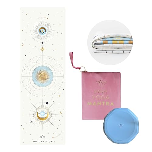 Mantra Yoga Travel PRO 1.5mm - Foldable Fitness & Exercise Mat with Bag | Lightweight, Compact & Eco-Friendly | Non-Slip & Washable | For All Types of Yoga | 72" L x 24" W | 2.6 lbs