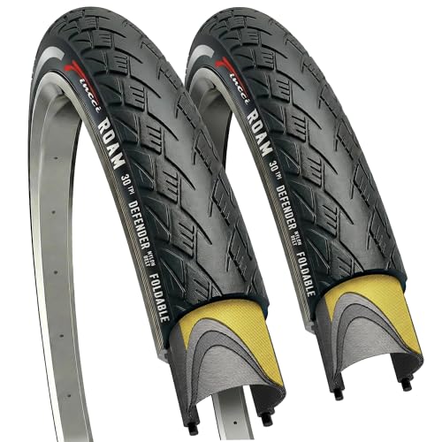 Fincci Pair 700x35c Tire Foldable 37-622 with 1mm Antipuncture Protection for Cycle Road Mountain MTB Hybrid Touring Electric Bike Bicycle with 700 x 35c Tires - Pack of 2
