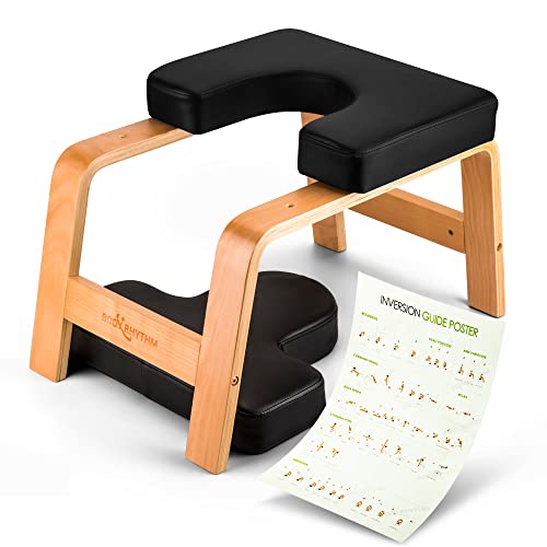 BODY RHYTHM Yoga Headstand Bench, Yoga Inversion Chair, Headstand Trainer for Relieve Stress, Improve Sleep & Digestion and Strength Training, Ideal for Home Workout, Fitness and Gym