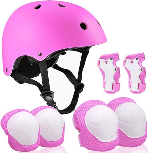 Adjustable Helmet for Ages 3-16 Kids Toddler Boys Girls Youth, Protective Gear with Elbow Knee Wrist Pads for Multi-Sports Skateboarding Bike Riding Scooter Inline skatings Longboard Roller Skate