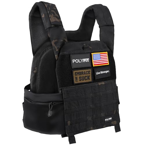 POLYFIT (Fortify) Weighted Vest for Strength and Endurance Training, Rucking, Fitness Workouts, Running, WODs