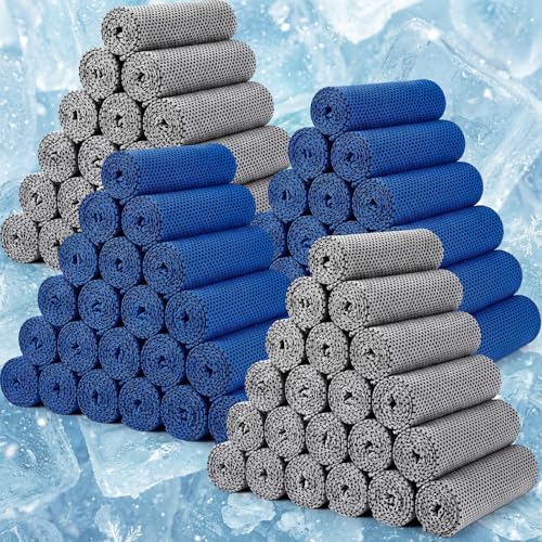 BBTO 100 Pack Cooling Towel - Microfiber Cold Sports Sweat Rags Neck & Face Breathable Ice Chilly Towel for Gym Yoga Golf Workout Beach Accessories