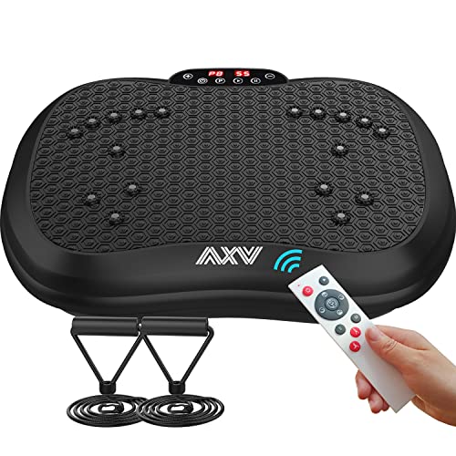 AXV Vibration Plate Exercise Machine Whole Body Workout Portable Mini Vibrate Fitness Platform Machine for Weight Loss Shaping Toning Wellness Home Gyms Workout
