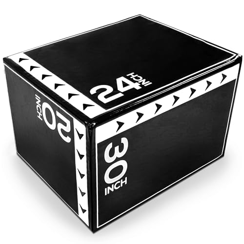BalanceFrom Foam Plyo Jumping Exercise Box for Home Gym, Multiple Size and Color Options - for Plyometric Jump Training, HIIT Workouts, Step-Ups, Agility Drills and Lower Body Strength