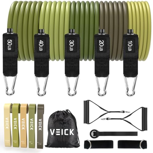 VEICK Resistance Bands, Exercise Bands, Workout Bands, Resistance Bands for Working Out with Handles for Men and Women, Exercising Bands for Fitness Weights Work Out at Home