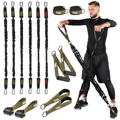 Tube Resistance Bands for Working Out Men and Women - Exercise Bands Resistance Bands Set, Resistance Band Bar, Handles, Ankle Straps, Foot Straps and Door Anchor