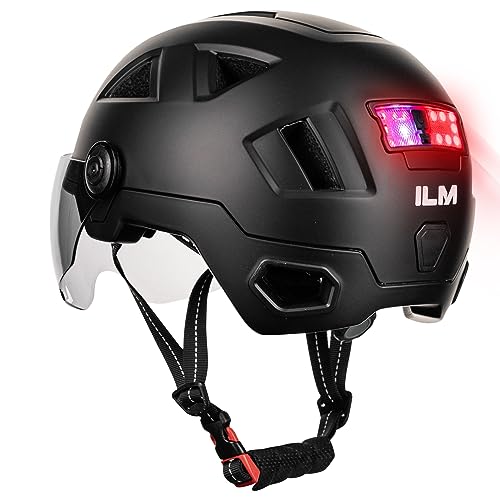 ILM Smart Adult Bike Helmet with Automatic G-Sensor Turn Signal & Brake Warning LED Light Control Road Cycling Helmet E3-12LS