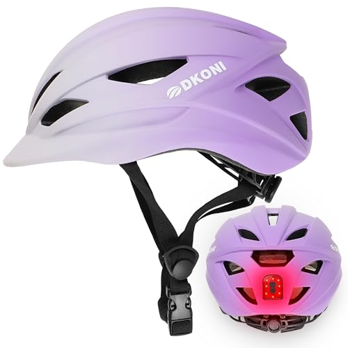 Bike Helmet Adult Urban:Bicycle Helmet for Men Women with USB Charge Detachable Taillight Helmets for Commuter Cycling Scooters
