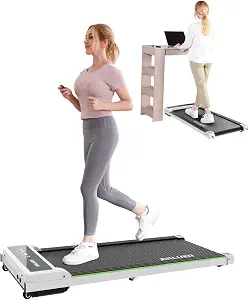 Walking Pad, AKLUER 2.25 HP Under Desk Mini Treadmill with 265 Weight Capacity, Portable Walking Treadmill with IR Remote for Home, Office, Apartment, Light Weight Electric Walking Jogging Machine