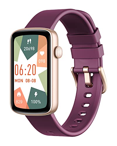 Fitness Watches for Women, LYNN2 Fitness Tracker with Heart Rate Monitor Blood Oxygen/Sleep Tracker Pedometer, Slim Step Tracker Watch for iOS/Android Phones Waterproof Purple