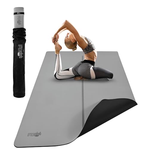 Large Yoga Mat (6'x4')  1/4" & 1/2" Thick Exercise Mats for Home Workout, Extra Wide Workout Mats for Home Gym, Yoga, Pilates, Stretching, Floor & More