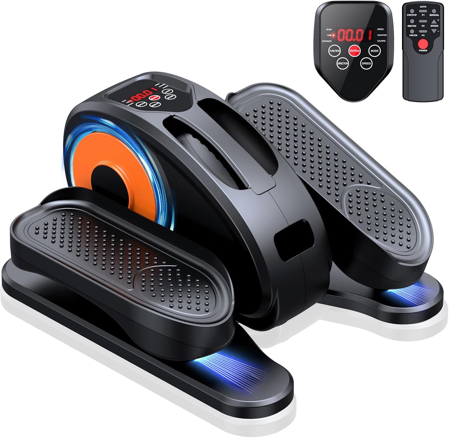 Under Desk Elliptical Machine, Electric Elliptical Leg Exerciser for Seniors Fully Assembled, Quiet & Portable Electric Seated Pedal Exerciser with Remote Control & 12 Adjustable Speeds